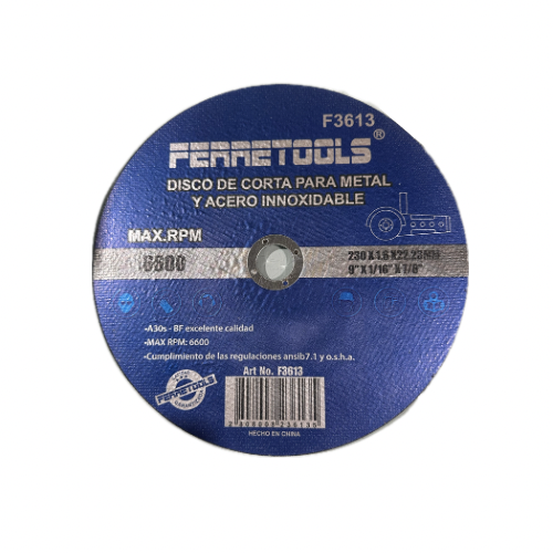 DISCO CORTE METAL 230MM X 1.6 (9")